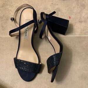 Nina Black Heels Elegant Block Design